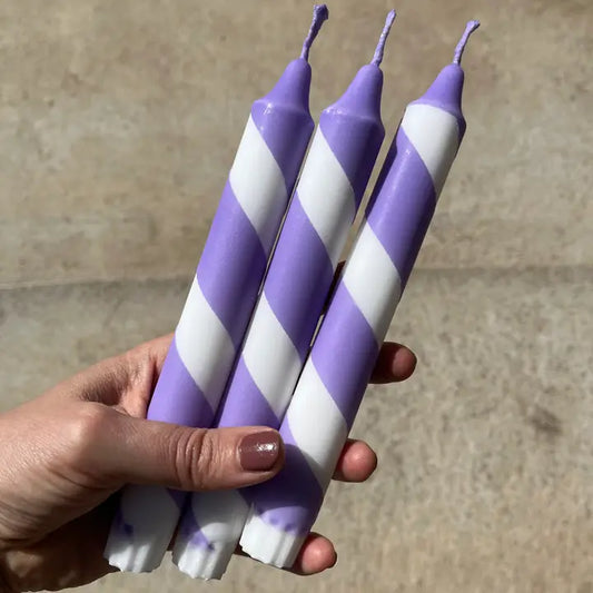 Purple & White Helter Skelter Candle