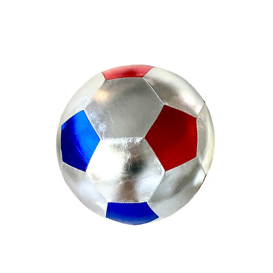 Fabric Soccer Ball - 22cm SILVER BLUE RED