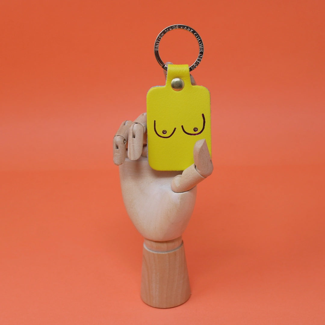 Boob Leather Key Fob Bright Yellow