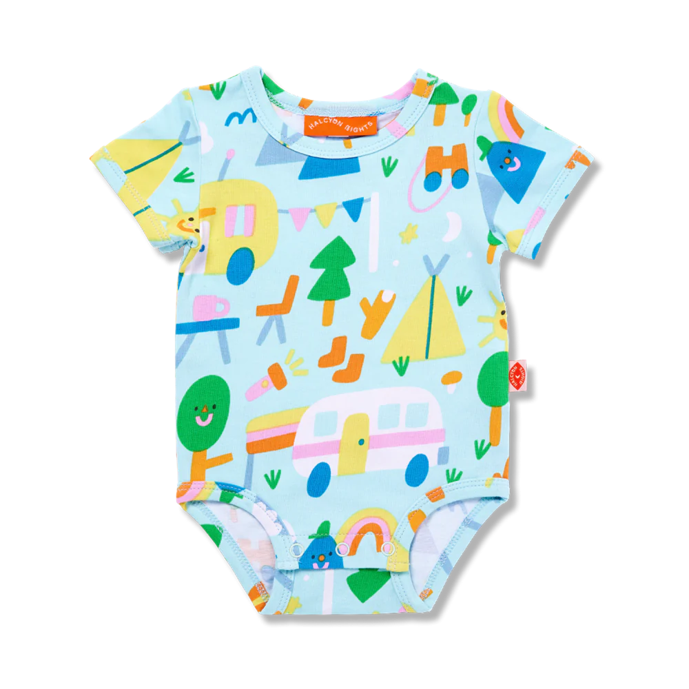 Happy Campers Short Sleeve Bodysuit