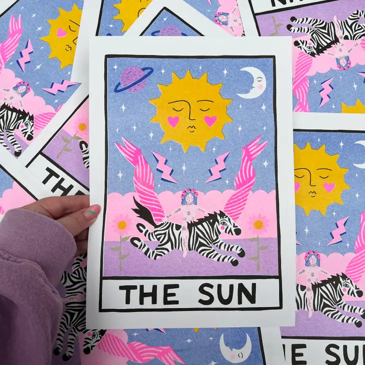 The Sun Tarot A4 Risograph Print