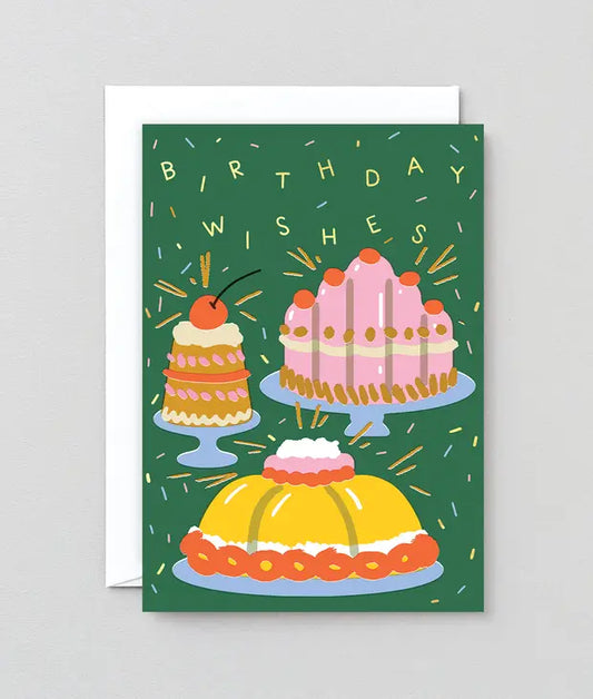 Wrap - Birthday Wishes Cakes Greeting Card
