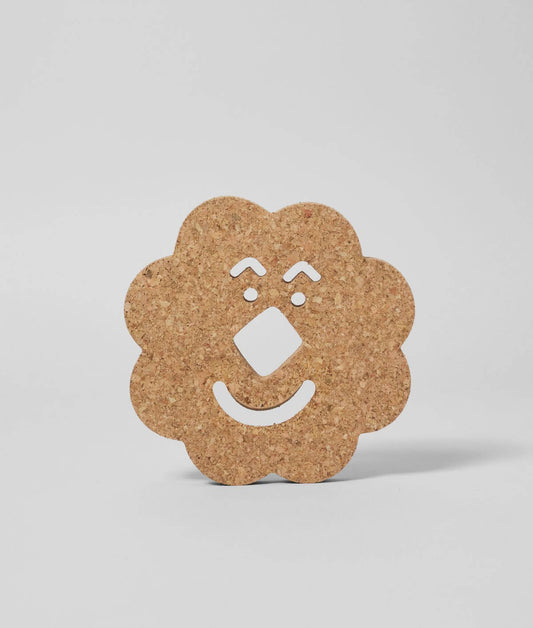 6" Flower Face Cork Trivet