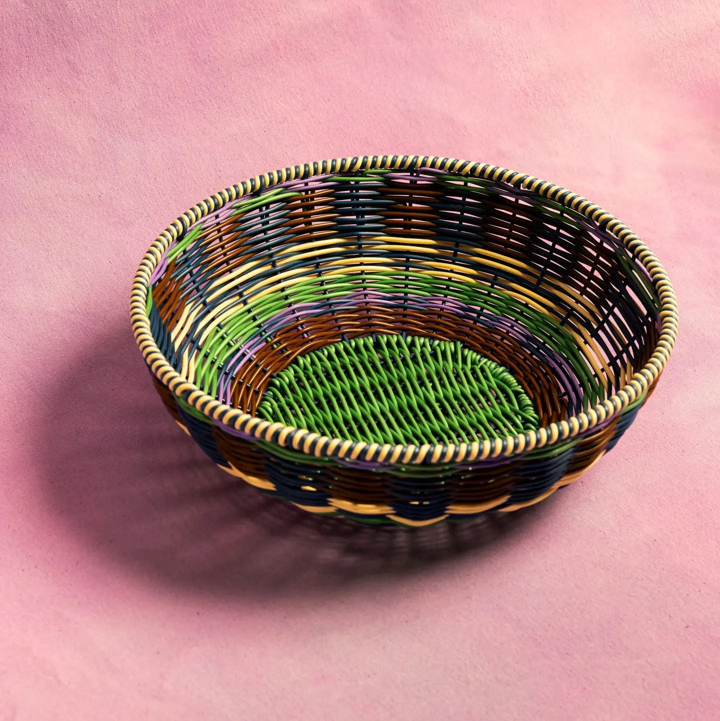 Woven Bowl - Brown/Green