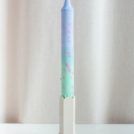 Taper Candle - Blue & Mint, Pink Confetti