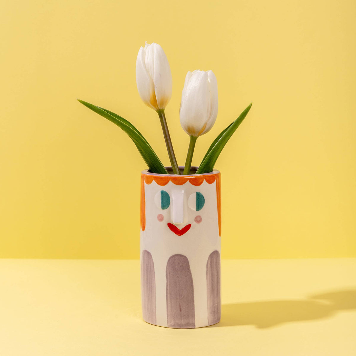 Girl with Purple Stripes / Ceramic Vase
