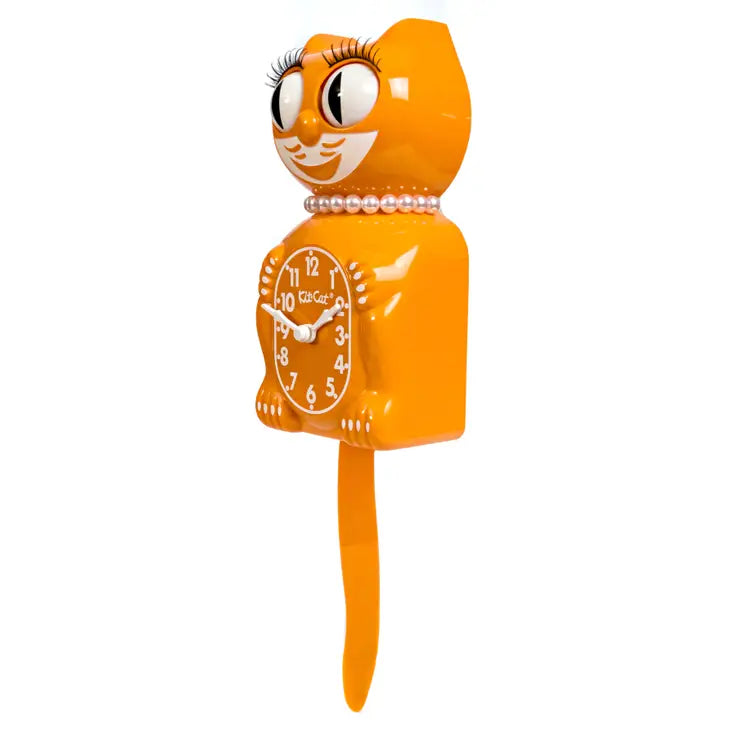 Festival Orange Lady Kit Cat Klock