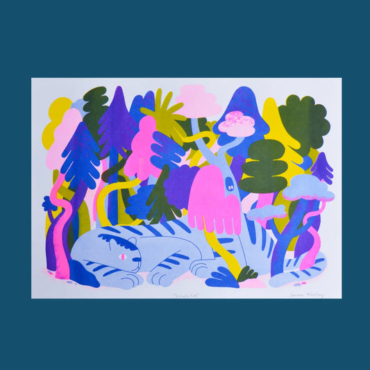 Jungle Cat A3 Risograph Print