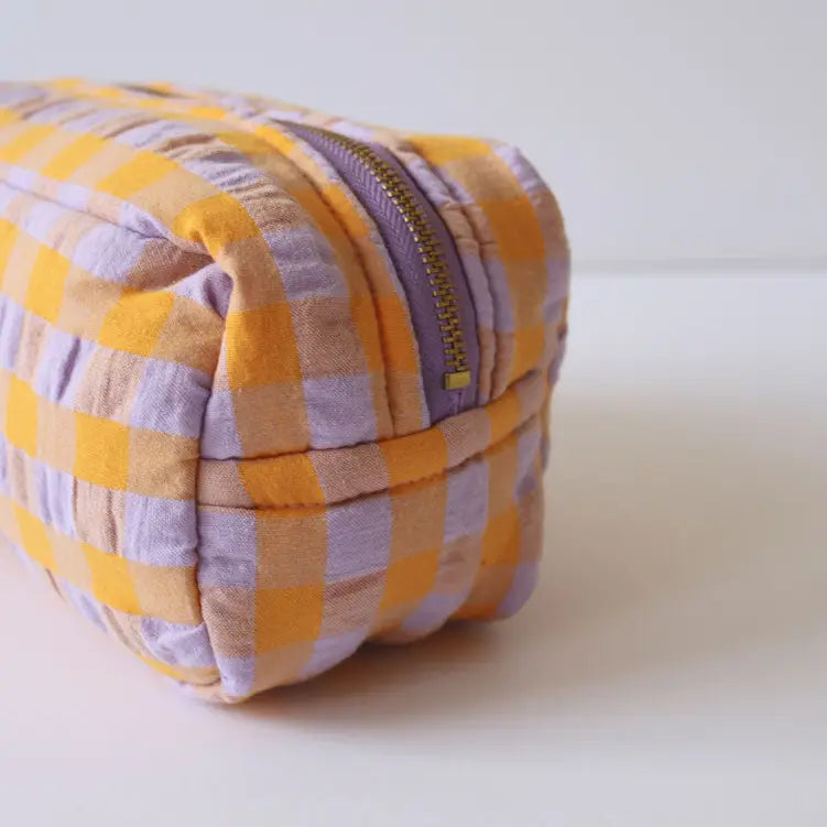 Kumquat Bloom Seersucker Dopp Kit