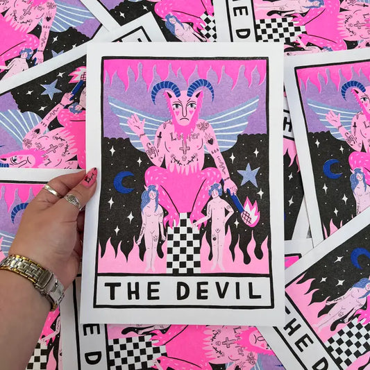 The Devil Tarot A4 Risograph Print