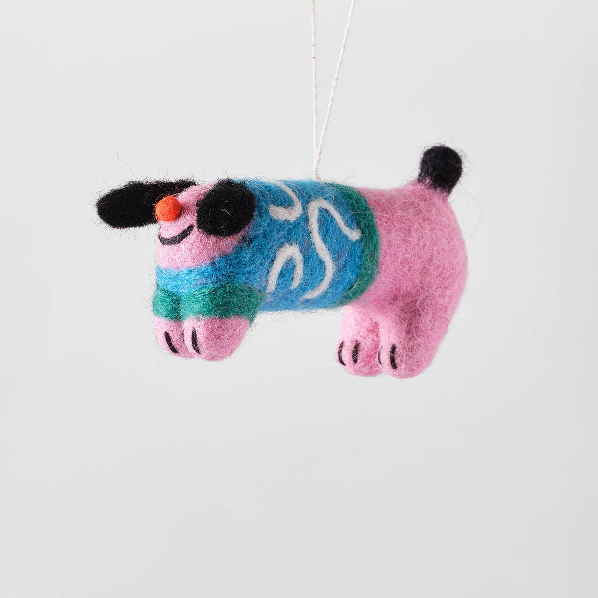 Stumpy Dog Hanging Felt Ornament
