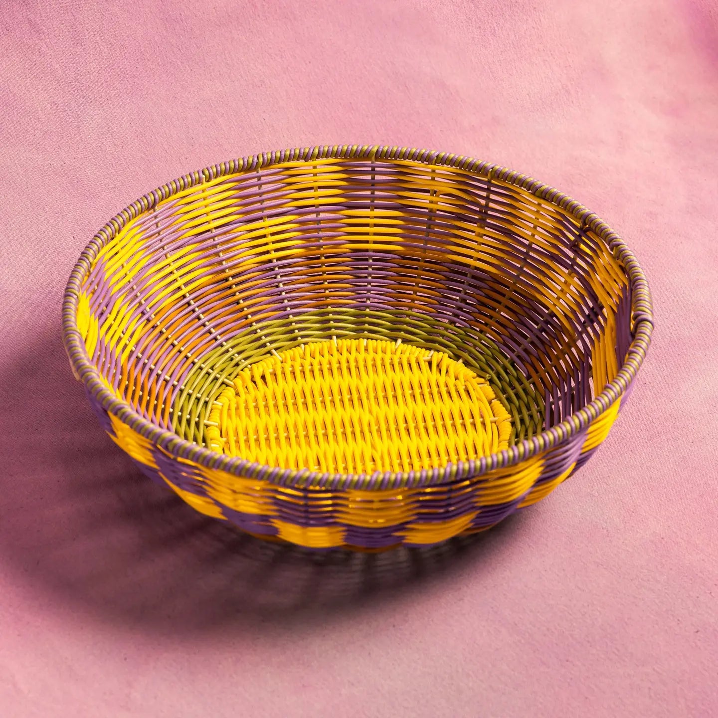 Woven Bowl - Yellow/Lilac