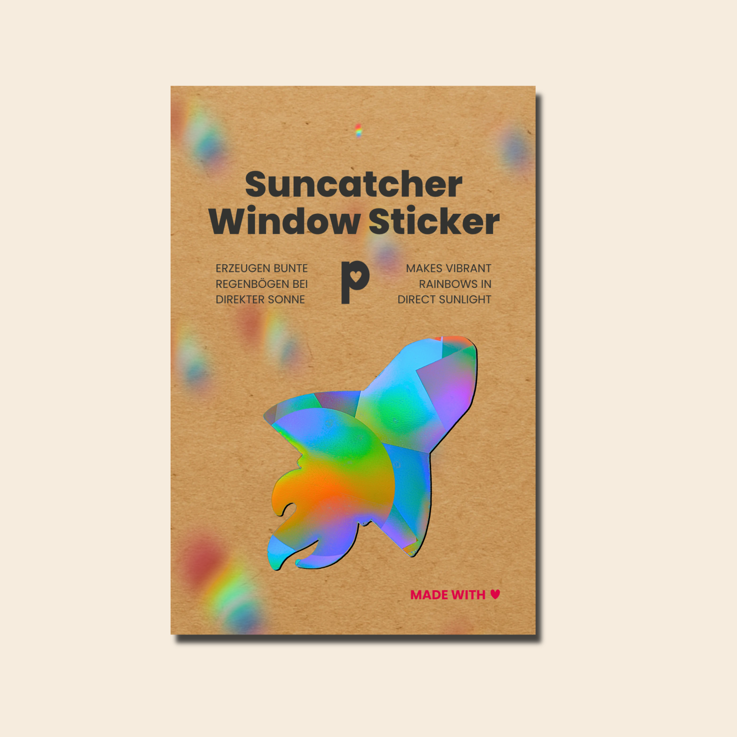 Suncatcher Window Sticker Rocket, Rainbow Decal
