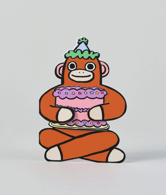 Kid's Greetings Card - Monkey with Mini Card
