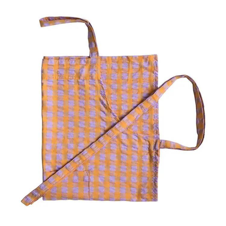Kumquat Bloom Seersucker Apron