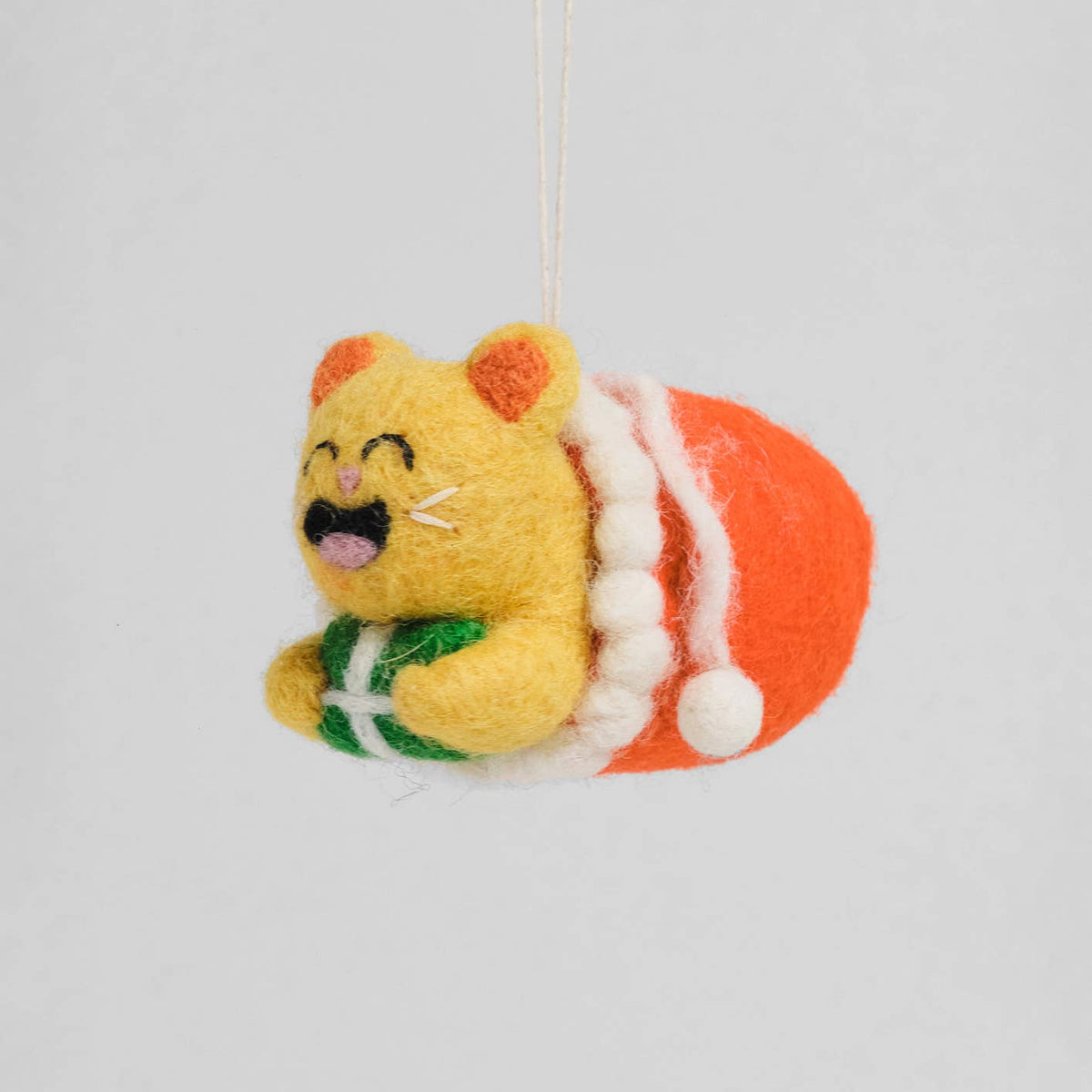 Misty Cat In Sack Hanging Felt Ornament