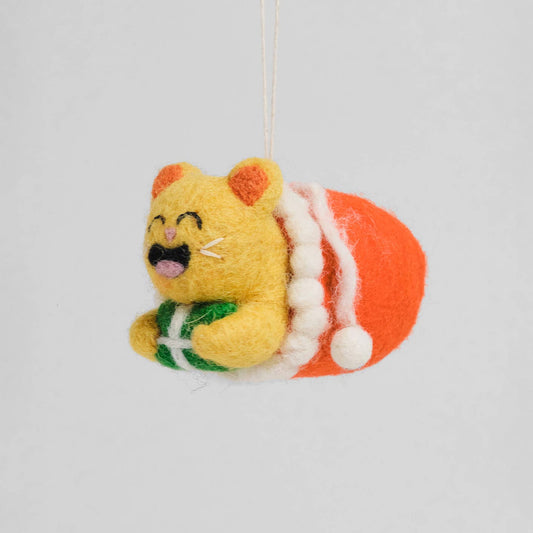 Misty Cat In Sack Hanging Felt Ornament