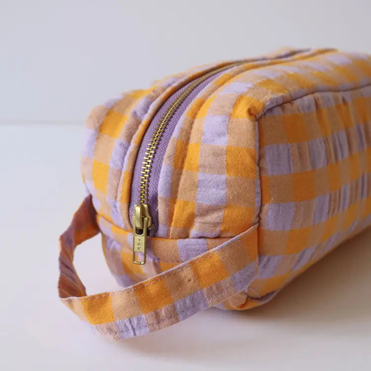 Kumquat Bloom Seersucker Dopp Kit