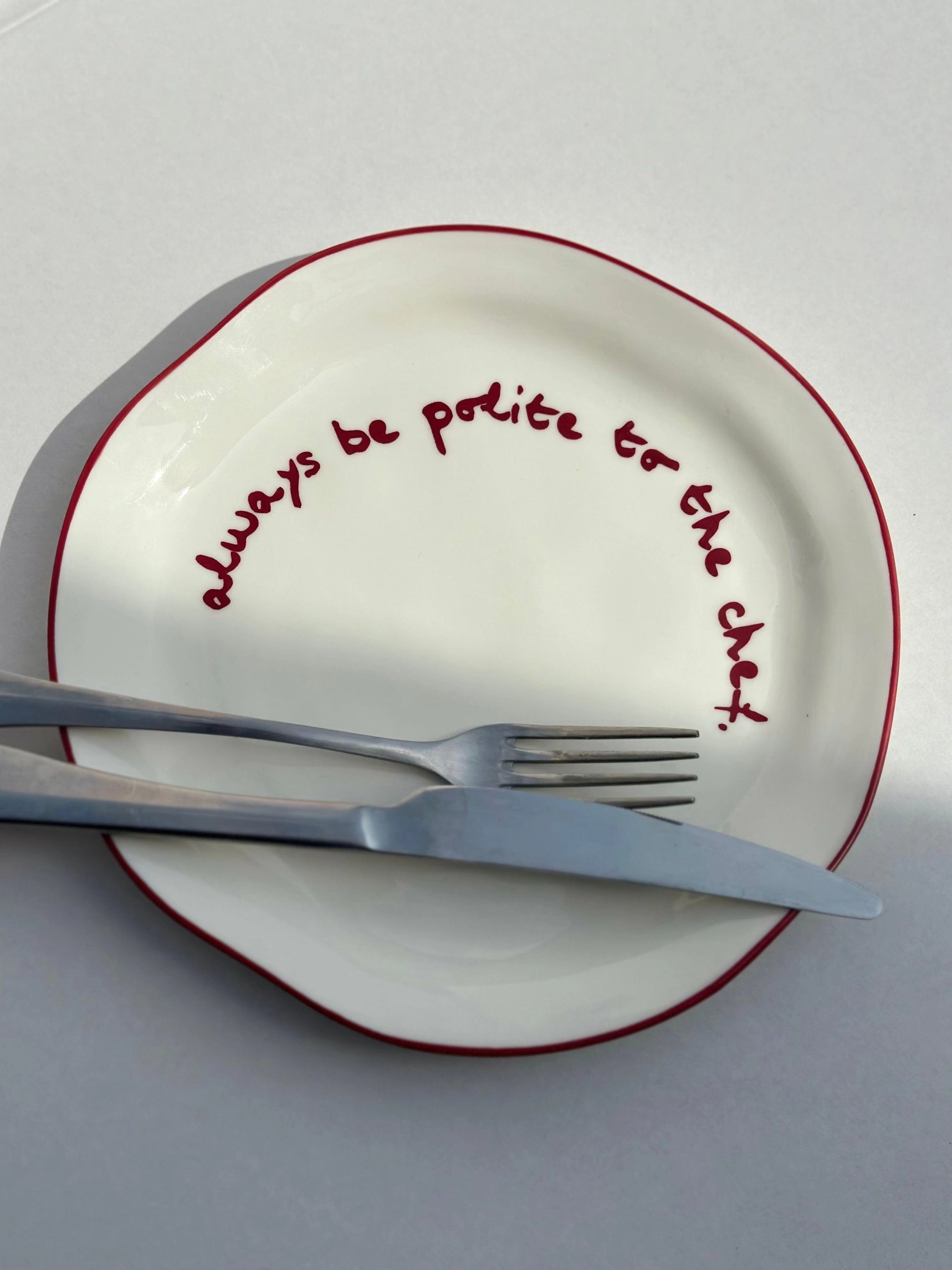 MAEGAN Statement Plate Homewares Gift Ideas with cutlery