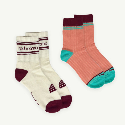 Rad Mama Crew and Berry Stripe Sock Pack